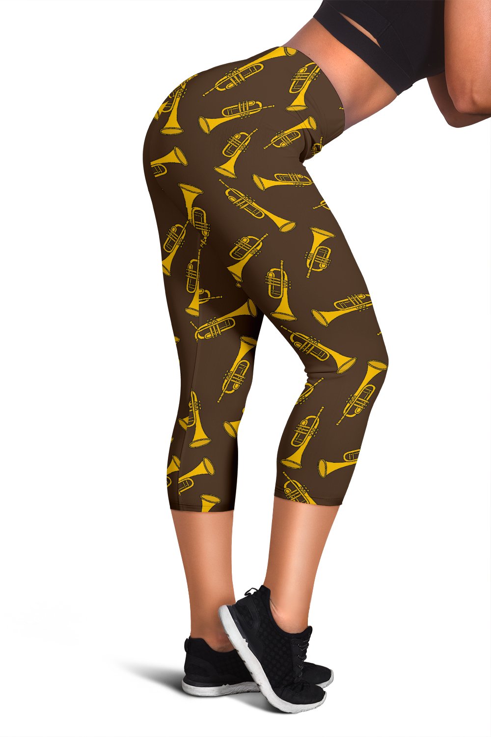 Trumpet Pattern Design Print Women Capris