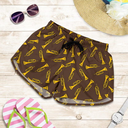 Trumpet Pattern Design Print Women Shorts-JTAMIGO.COM