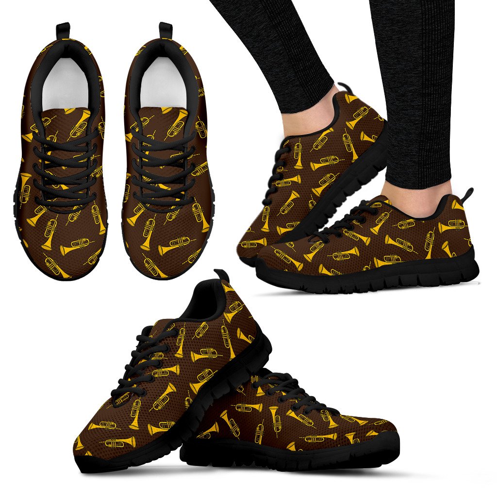 Trumpet Pattern Design Print Women Sneakers Shoes