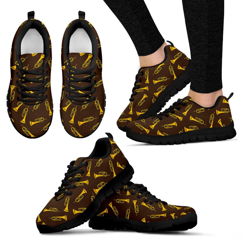 Trumpet Pattern Design Print Women Sneakers Shoes