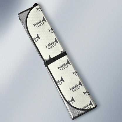 Trumpet Pattern Themed Print Car Sun Shade For Windshield