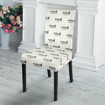 Trumpet Pattern Themed Print Dining Chair Slipcover-JTAMIGO.COM