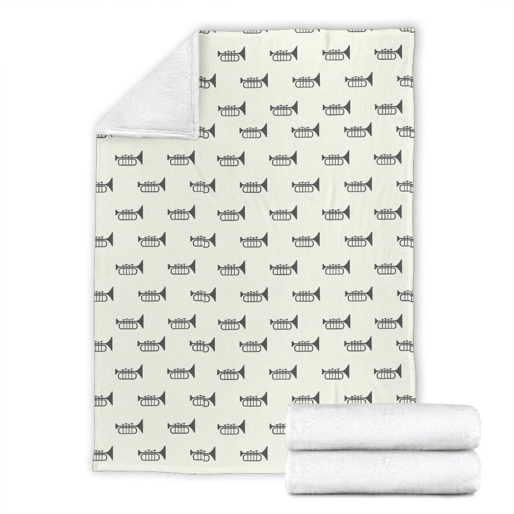Trumpet Pattern Themed Print Fleece Blanket