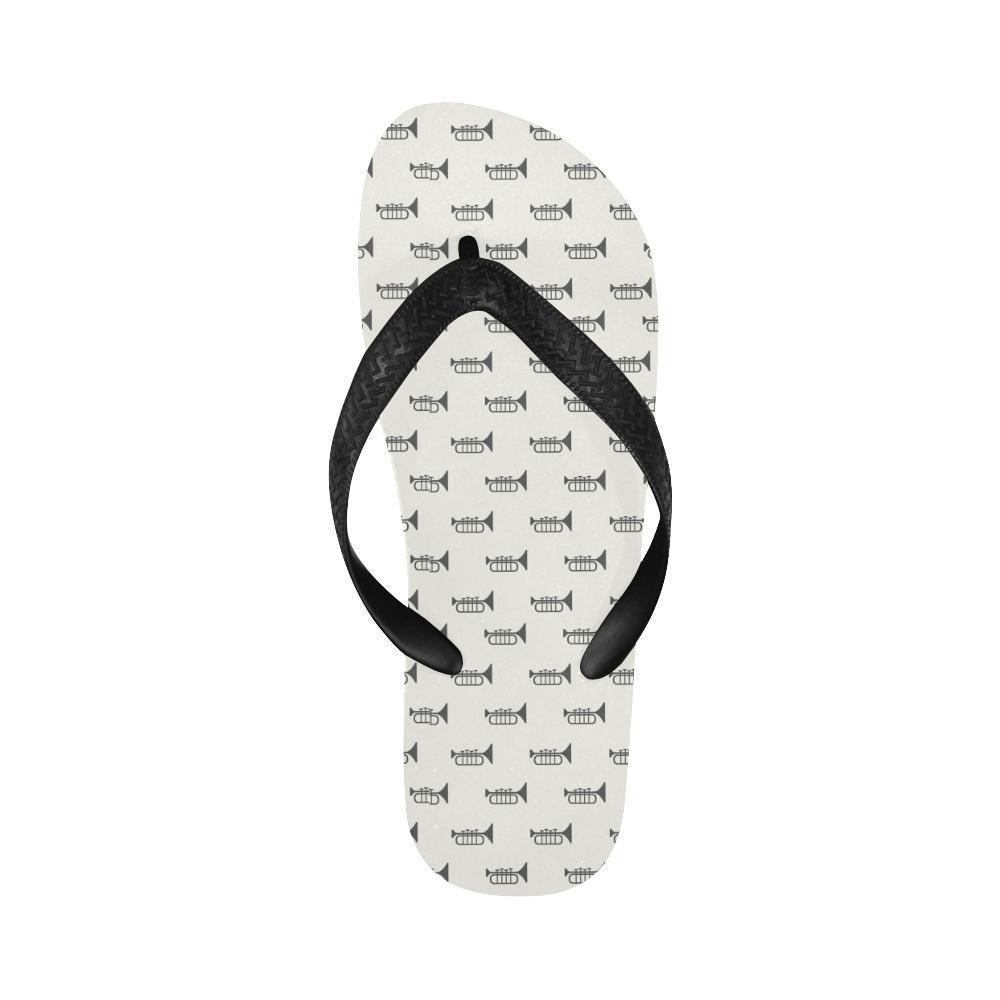 Trumpet Pattern Themed Print Flip Flops-JTAMIGO.COM