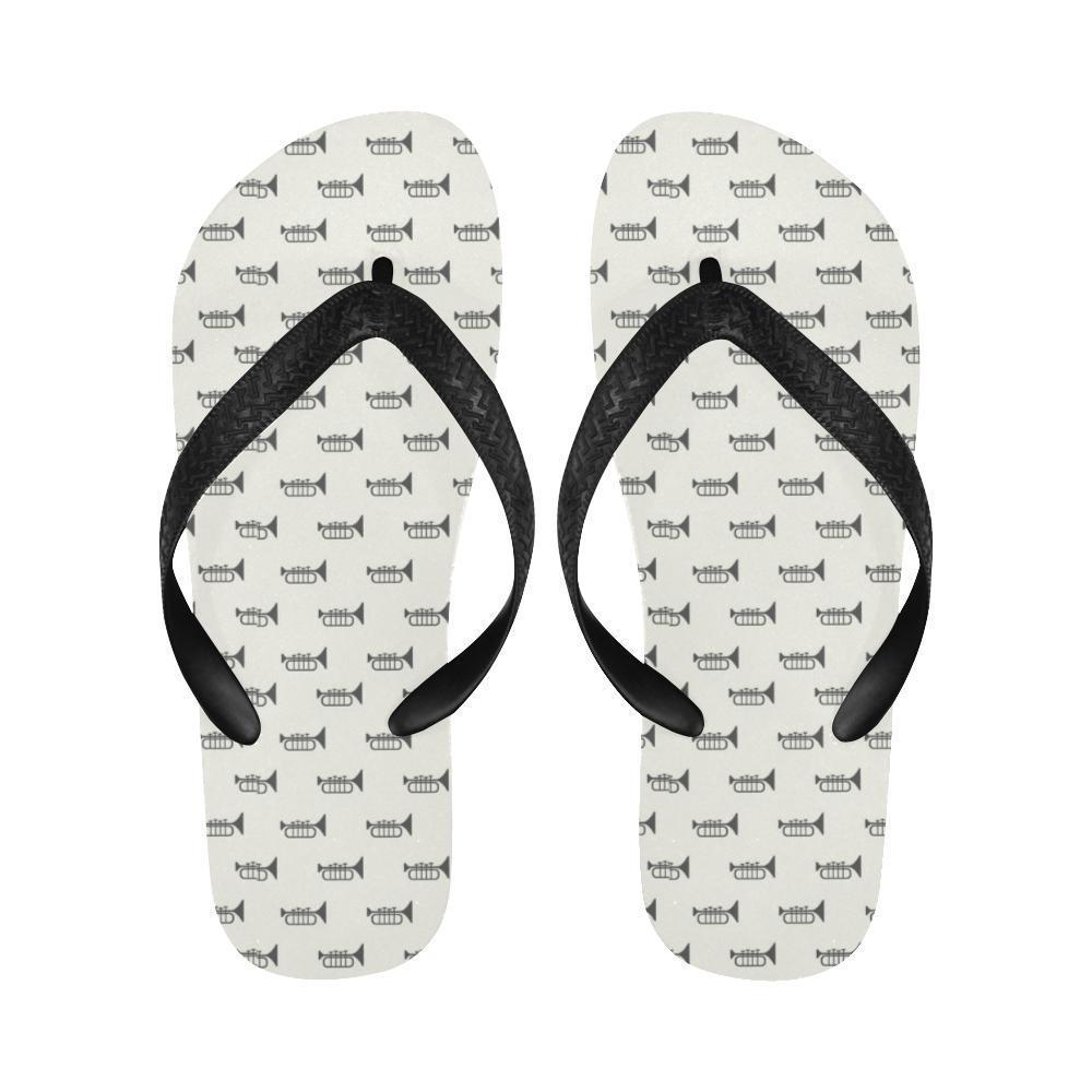 Trumpet Pattern Themed Print Flip Flops-JTAMIGO.COM