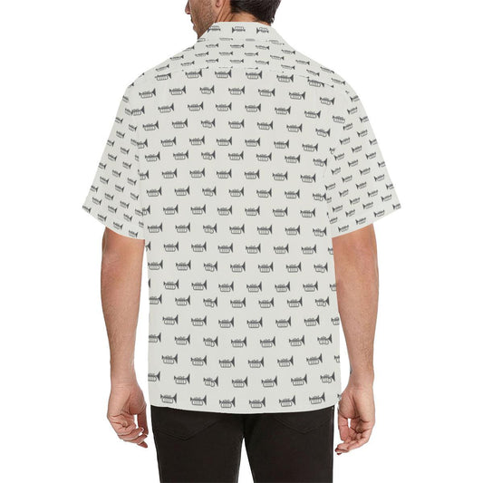 Trumpet Pattern Themed Print Men Aloha Hawaiian Shirt
