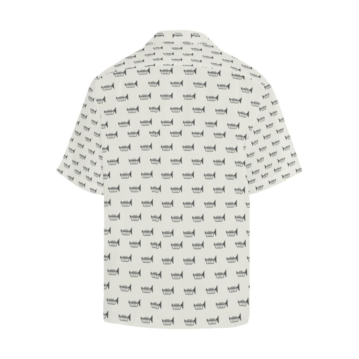 Trumpet Pattern Themed Print Men Aloha Hawaiian Shirt