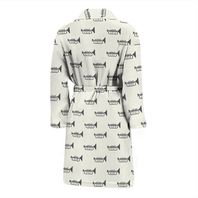 Trumpet Pattern Themed Print Men Bath Robe-JTAMIGO.COM