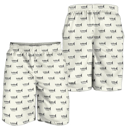 Trumpet Pattern Themed Print Mens Shorts-JTAMIGO.COM