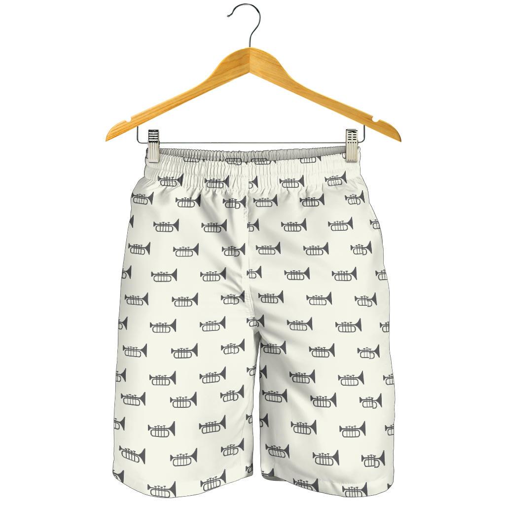 Trumpet Pattern Themed Print Mens Shorts-JTAMIGO.COM