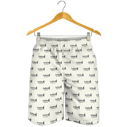 Trumpet Pattern Themed Print Mens Shorts-JTAMIGO.COM