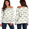 Trumpet Pattern Themed Print Off Shoulder Sweatshirt