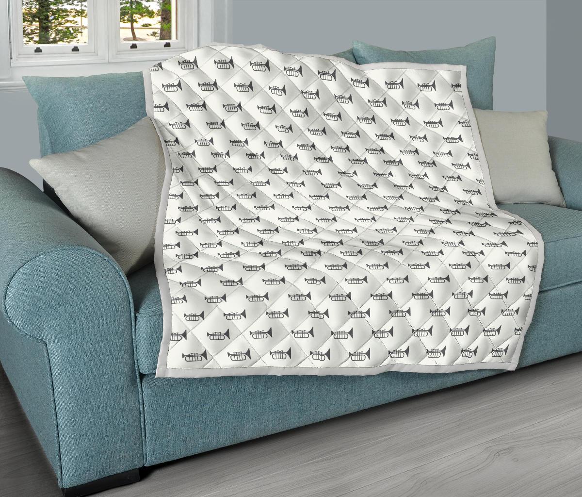 Trumpet Pattern Themed Print Premium Quilt-JTAMIGO.COM