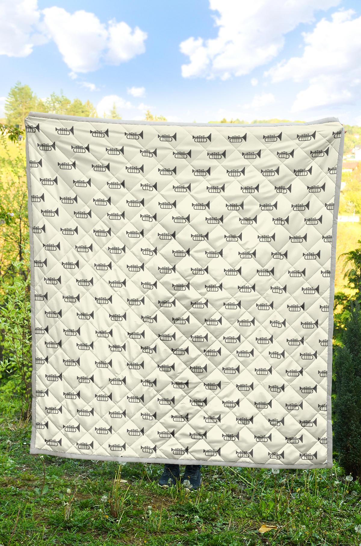 Trumpet Pattern Themed Print Premium Quilt-JTAMIGO.COM