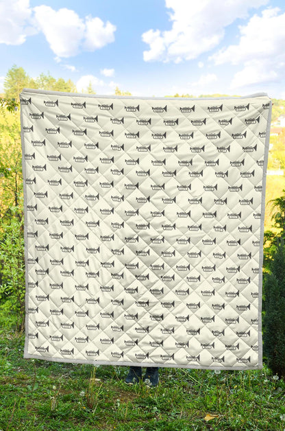 Trumpet Pattern Themed Print Premium Quilt-JTAMIGO.COM
