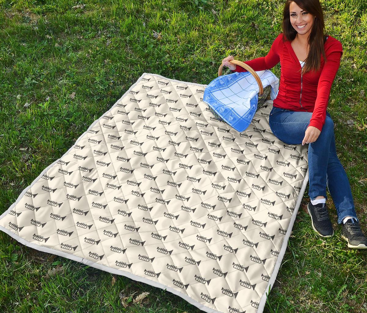 Trumpet Pattern Themed Print Premium Quilt-JTAMIGO.COM