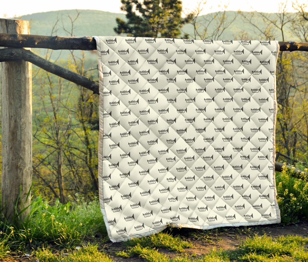 Trumpet Pattern Themed Print Premium Quilt-JTAMIGO.COM