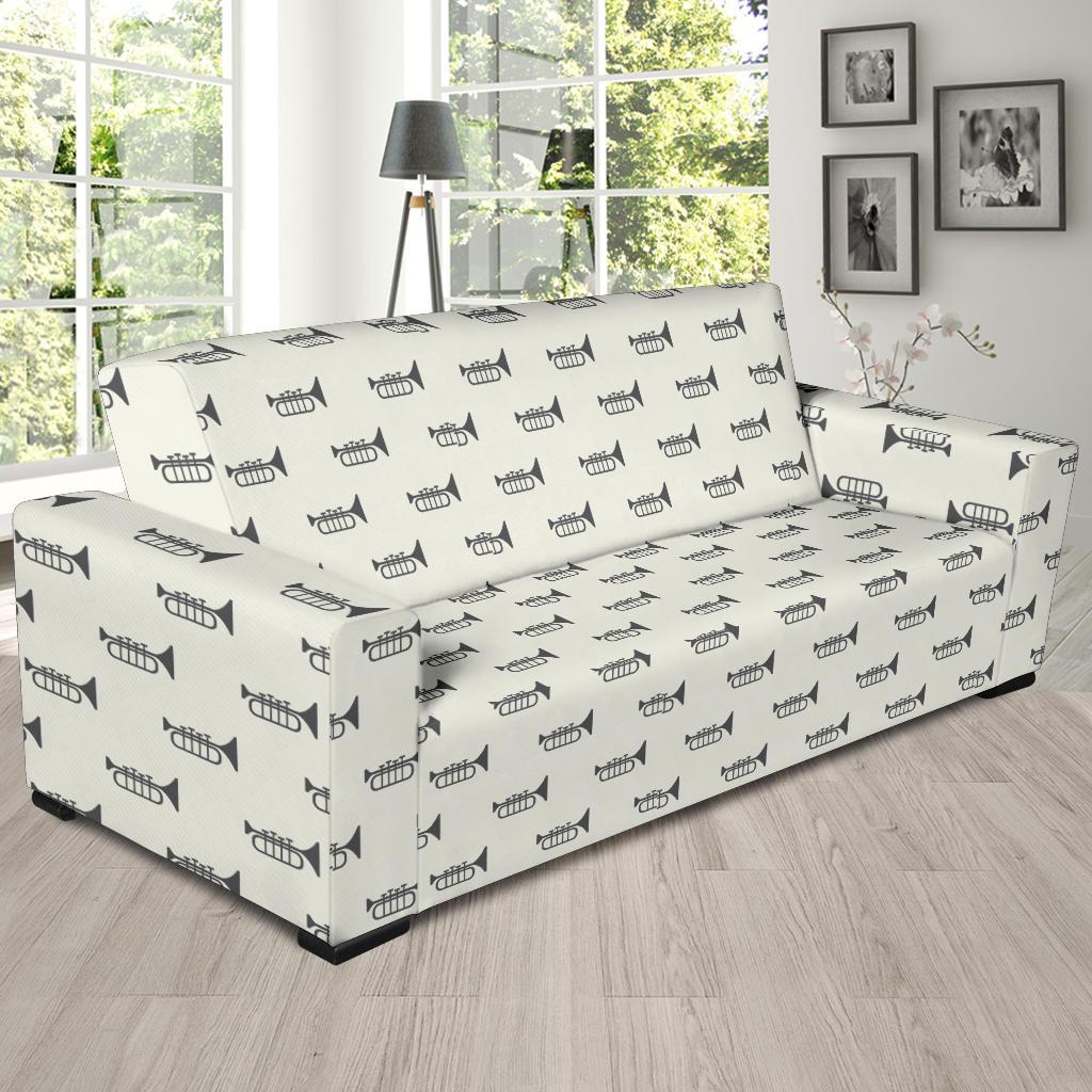 Trumpet Pattern Themed Print Sofa Slipcover-JTAMIGO.COM