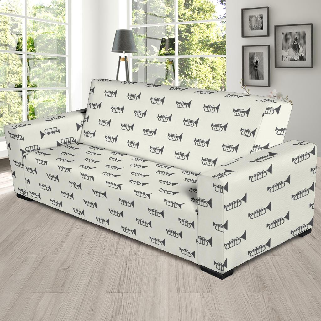 Trumpet Pattern Themed Print Sofa Slipcover-JTAMIGO.COM
