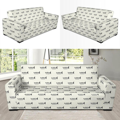 Trumpet Pattern Themed Print Sofa Slipcover-JTAMIGO.COM
