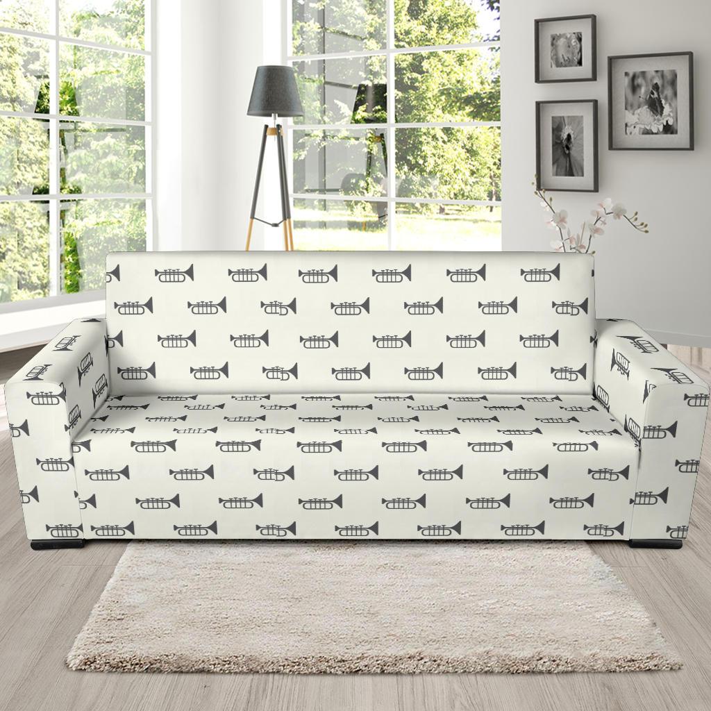 Trumpet Pattern Themed Print Sofa Slipcover-JTAMIGO.COM