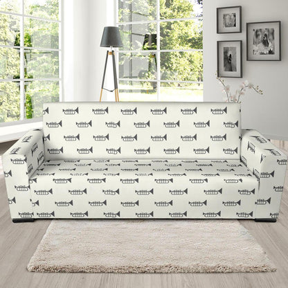 Trumpet Pattern Themed Print Sofa Slipcover-JTAMIGO.COM