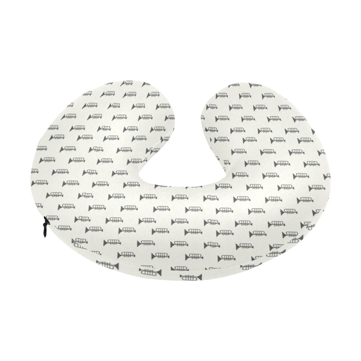 Trumpet Pattern Themed Print U-Shaped Travel Neck Pillow-JTAMIGO.COM