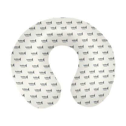 Trumpet Pattern Themed Print U-Shaped Travel Neck Pillow-JTAMIGO.COM