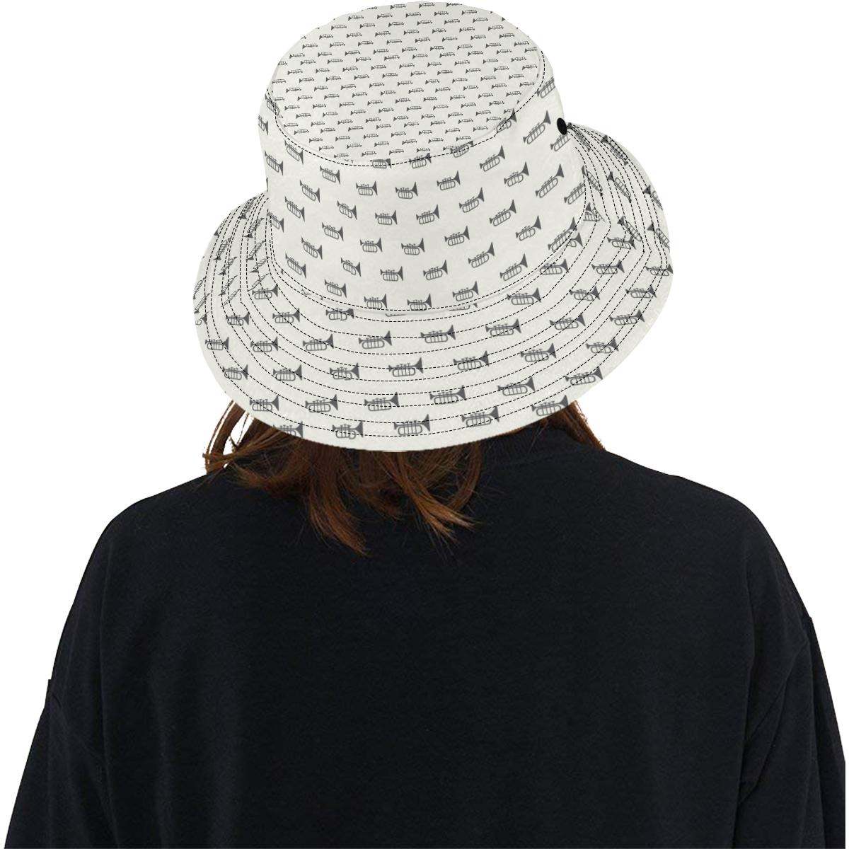 Trumpet Pattern Themed Print Unisex Bucket Hat
