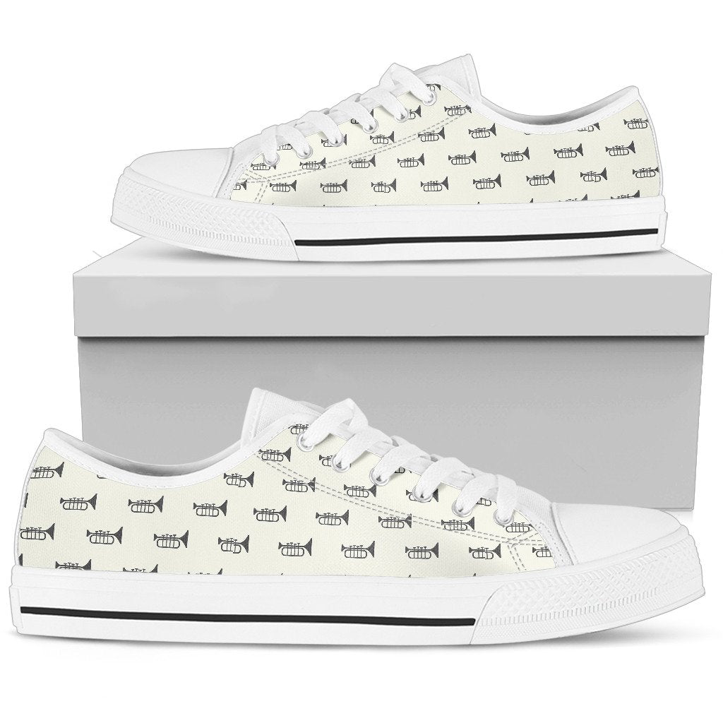 Trumpet Pattern Themed Print Women Low Top Shoes-JTAMIGO.COM