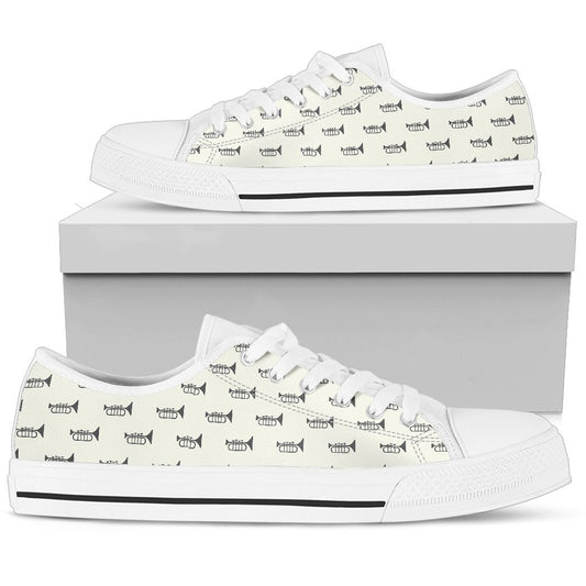 Trumpet Pattern Themed Print Women Low Top Shoes-JTAMIGO.COM