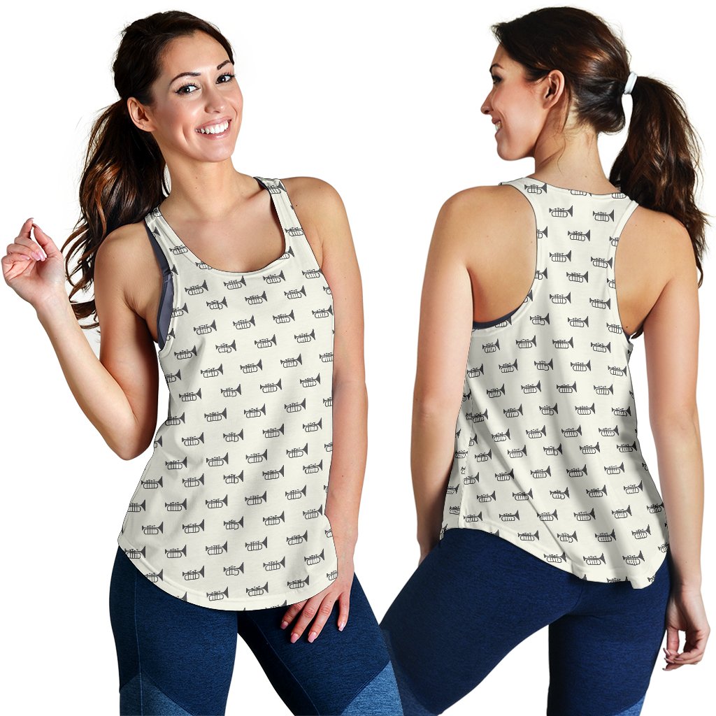 Trumpet Pattern Themed Print Women Racerback Tank Top