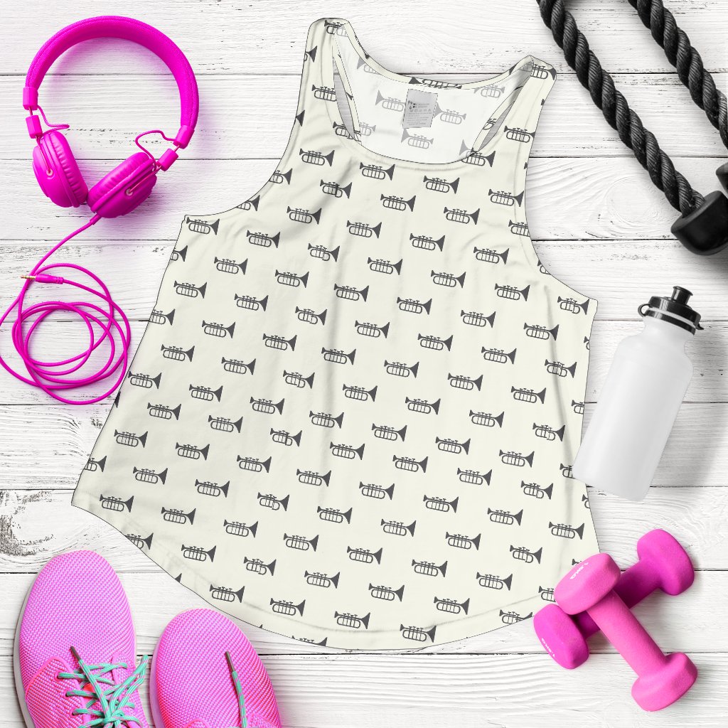 Trumpet Pattern Themed Print Women Racerback Tank Top