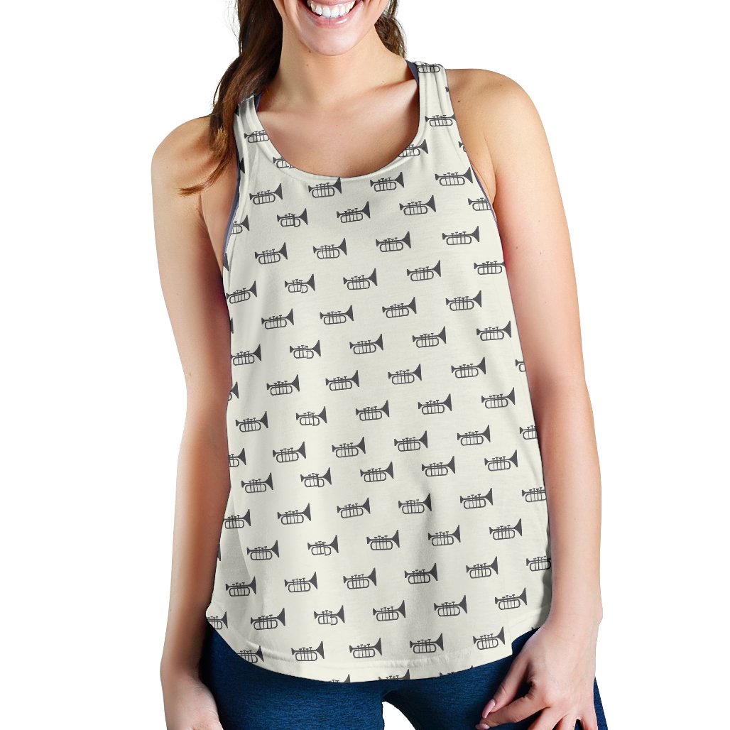 Trumpet Pattern Themed Print Women Racerback Tank Top