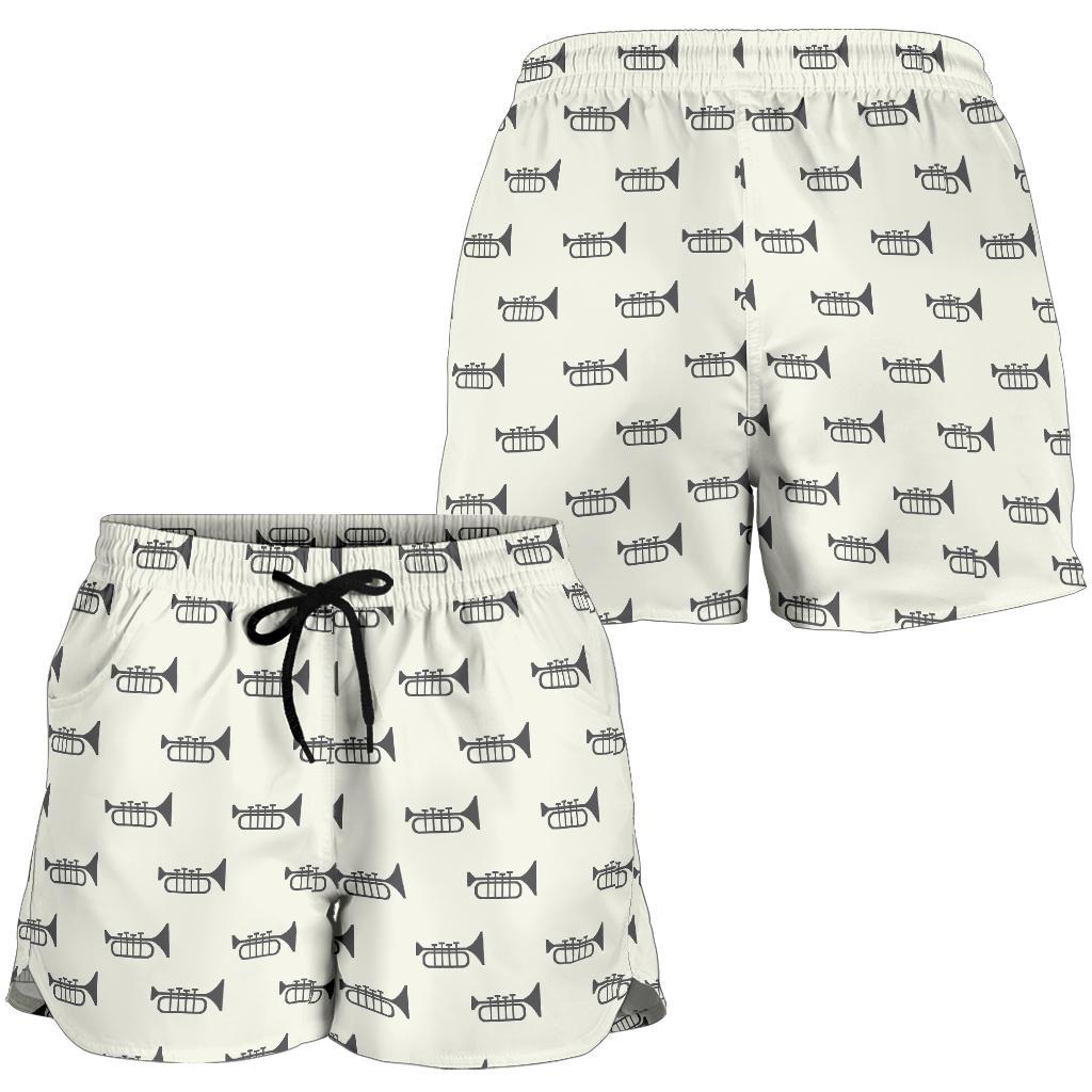 Trumpet Pattern Themed Print Women Shorts-JTAMIGO.COM