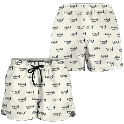 Trumpet Pattern Themed Print Women Shorts-JTAMIGO.COM