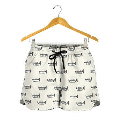 Trumpet Pattern Themed Print Women Shorts-JTAMIGO.COM
