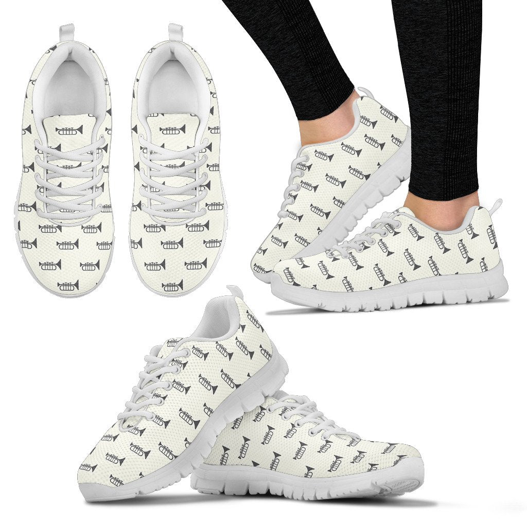 Trumpet Pattern Themed Print Women Sneakers Shoes