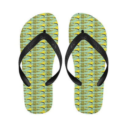 Trumpet Vintage Design Print Flip Flops-JTAMIGO.COM