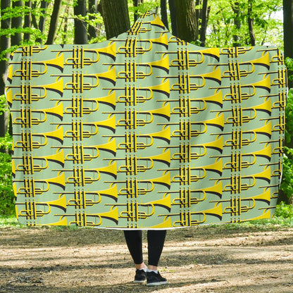 Trumpet Vintage Design Print Hooded Blanket-JTAMIGO.COM