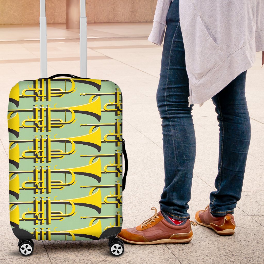 Trumpet Vintage Design Print Luggage Cover Protector