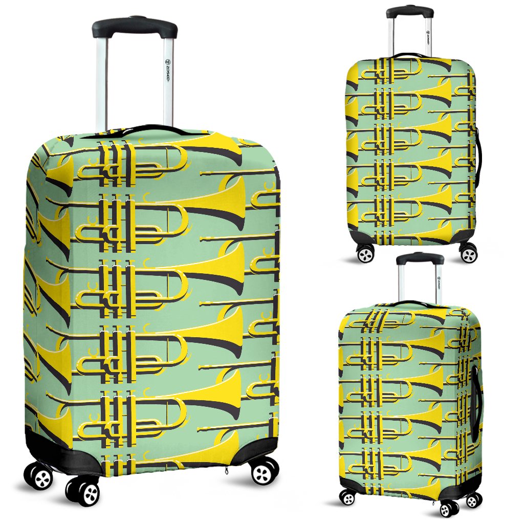 Trumpet Vintage Design Print Luggage Cover Protector