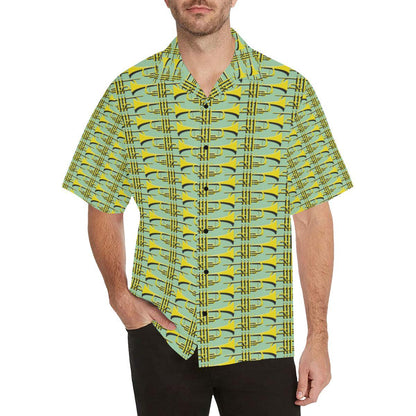 Trumpet Vintage Design Print Men Aloha Hawaiian Shirt
