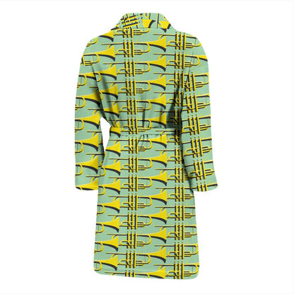 Trumpet Vintage Design Print Men Bath Robe-JTAMIGO.COM