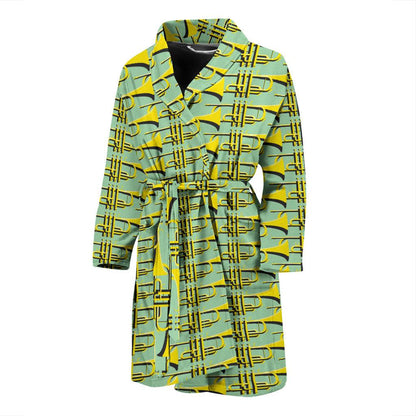 Trumpet Vintage Design Print Men Bath Robe-JTAMIGO.COM