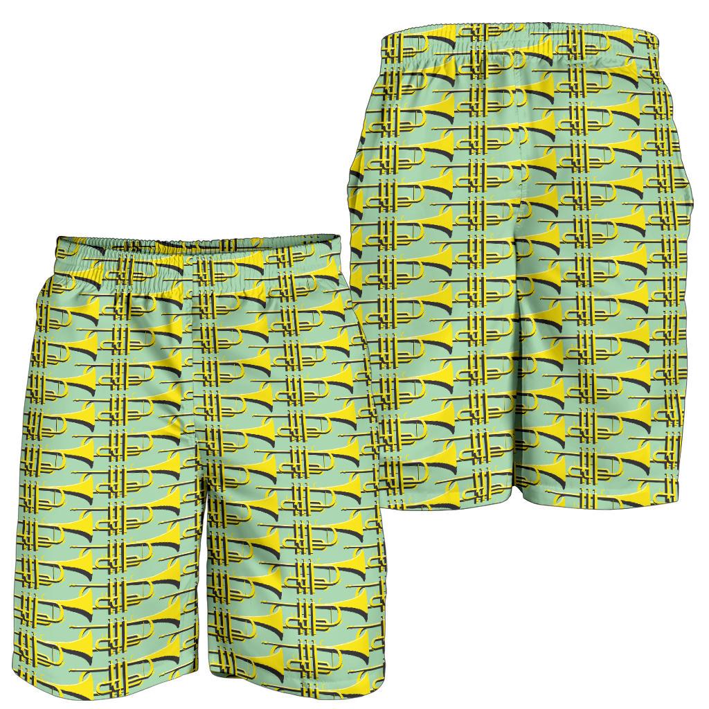 Trumpet Vintage Design Print Mens Shorts-JTAMIGO.COM