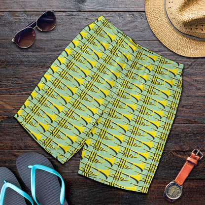Trumpet Vintage Design Print Mens Shorts-JTAMIGO.COM