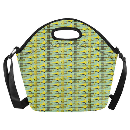 Trumpet Vintage Design Print Neoprene Lunch Bag (Model 1669)(Large)-JTAMIGO.COM