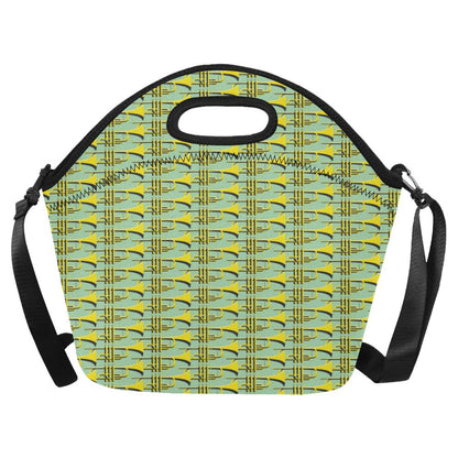 Trumpet Vintage Design Print Neoprene Lunch Bag (Model 1669)(Large)-JTAMIGO.COM