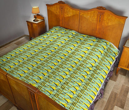 Trumpet Vintage Design Print Premium Quilt-JTAMIGO.COM